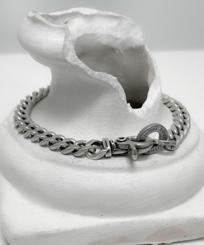 [Blessed Bullet] 7mm Clip Classic Chain Bracelet II_Vintage Silver